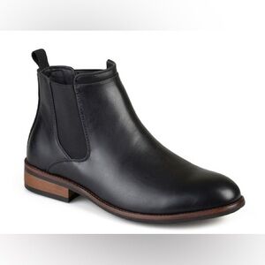 Vance Co. Black Vegan Leather Chelsea Boots